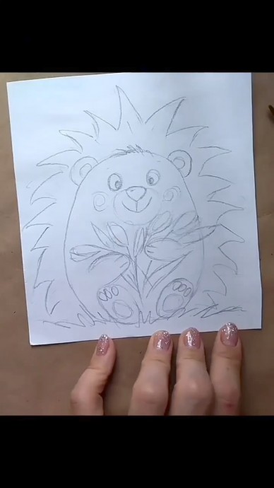 ​Ёжик с цветами