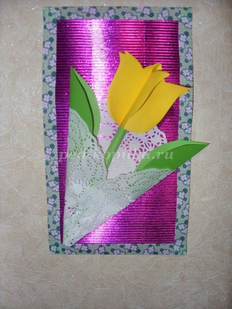 Объёмная открытка "Тюльпан": мастер-класс, часть 2