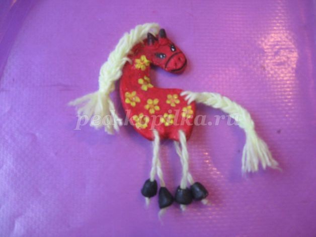 ​Лошадки магниты из соленого теста: мастер-класс, часть 3