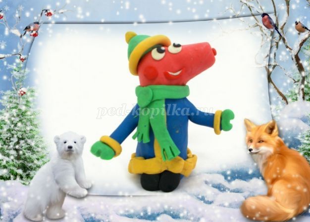 ​Свинка Пеппа из пластилина