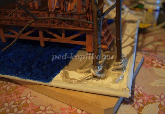 Действующая миниатюра "Весенний пейзаж": мастер-класс, часть 4