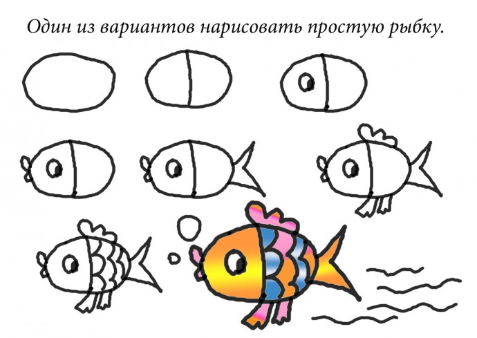 ​Рисуем с детьми разных рыбок