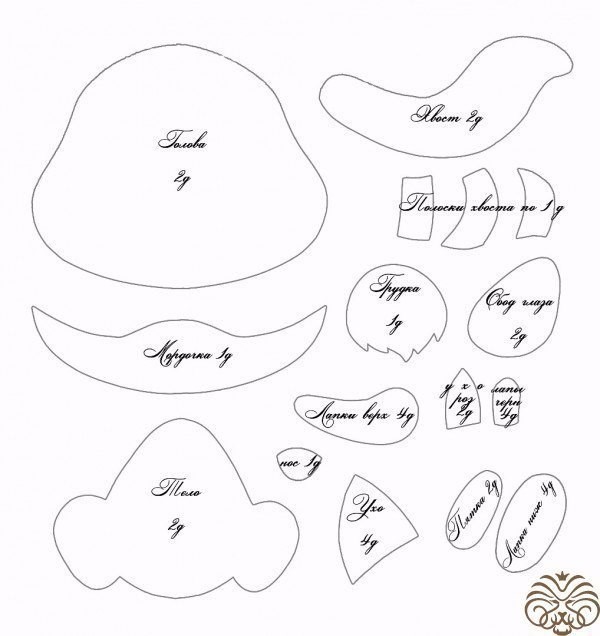 Енот из фетра