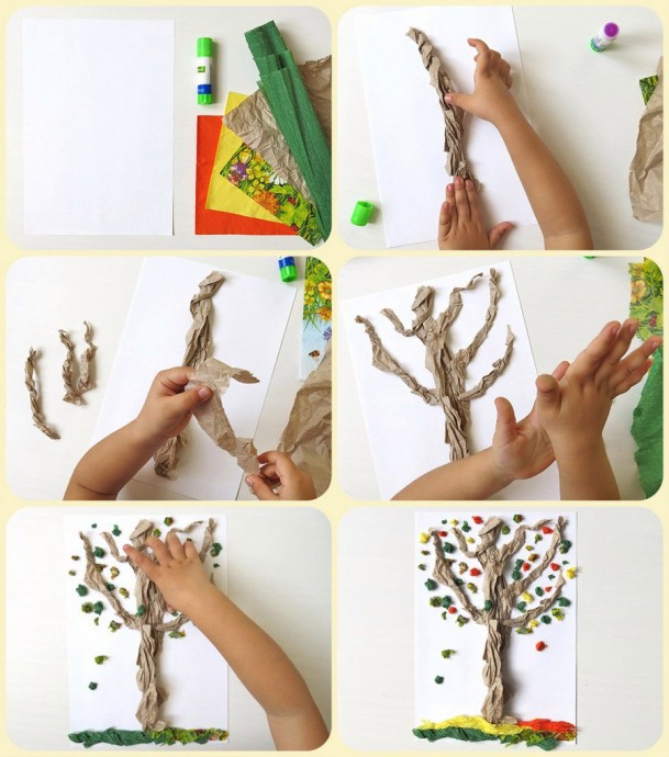 Рисуем с детьми деревья в разных техниках