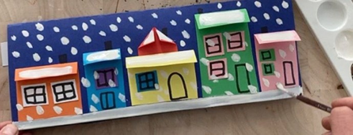 Заснеженный вечерний город