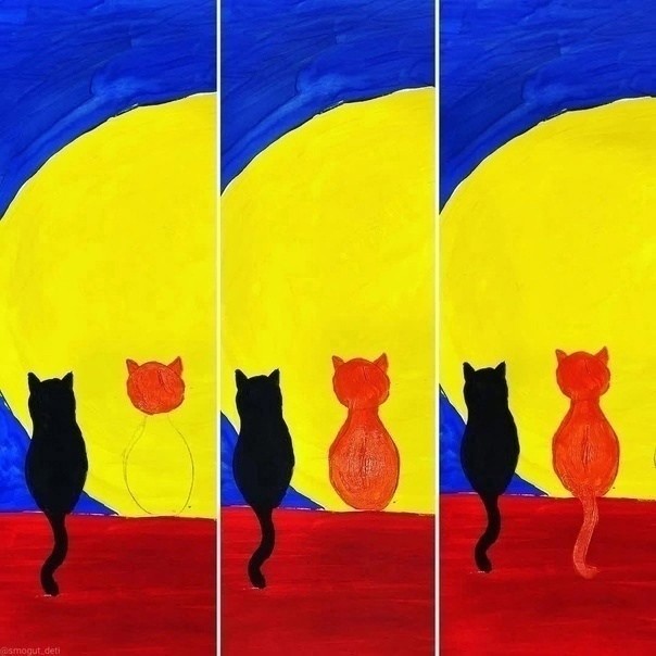 ​Котики и луна