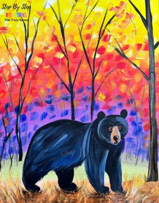 ​Рисуем осеннего мишку