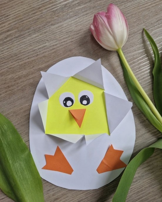 Аппликация "Цыпленок вылупился"