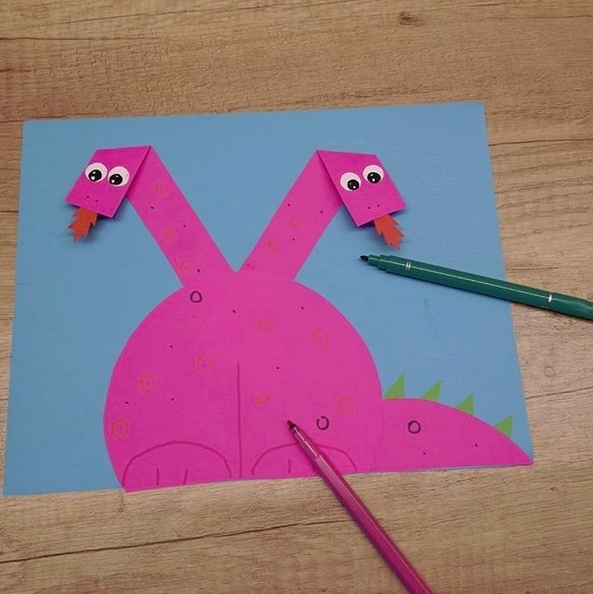 Двухголовый объемный дракон Двухголовый объемный дракон