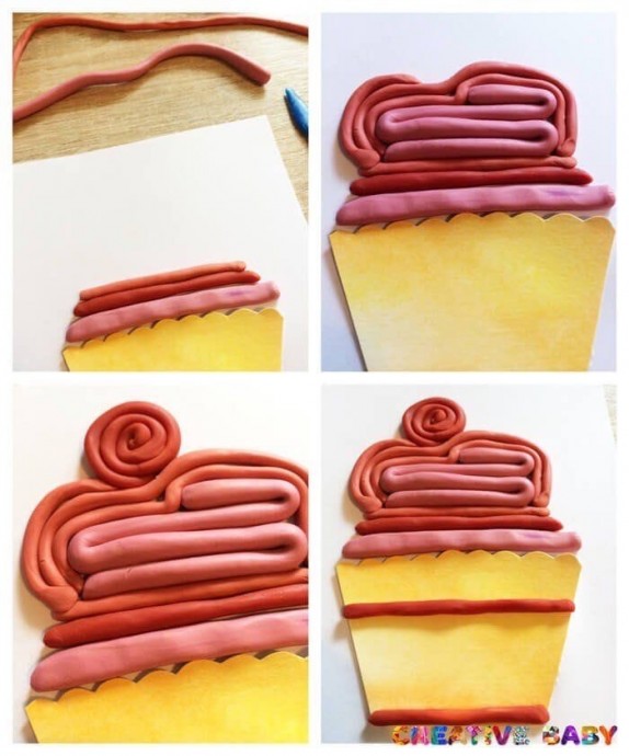Пирожное из пластилина