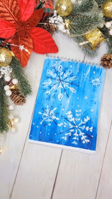 Рисуем зимние снежинки