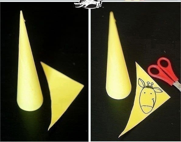 ​Жирафы из конусов бумаги