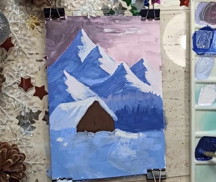 Рисуем снежный пейзаж