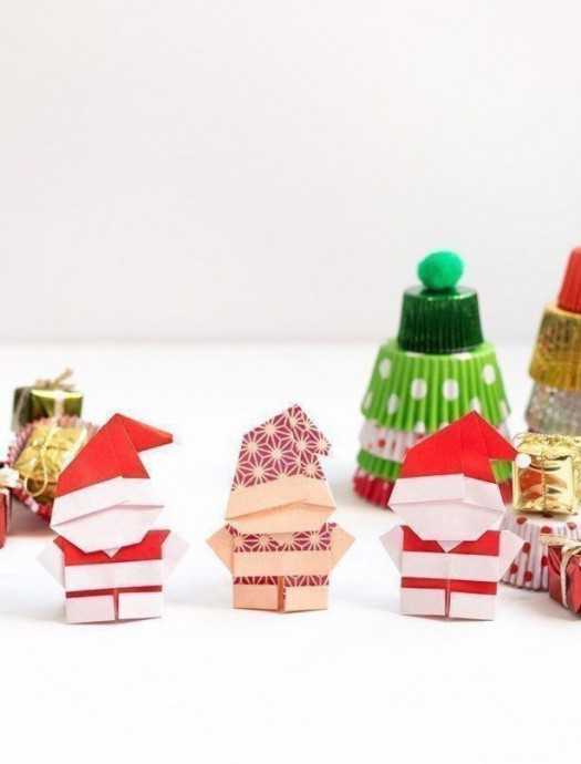 ​Складываем Деда Мороза в технике оригами