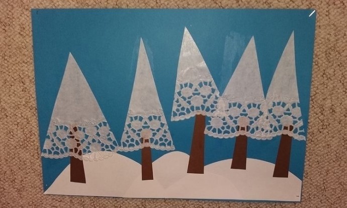 Зимние аппликации с ватой Зимние аппликации с ватой