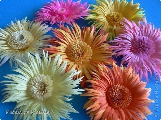 Хризантемы из цветной бумаги