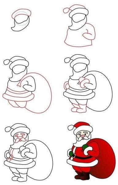 Рисуем Деда Мороза