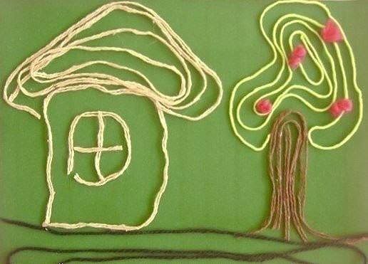 Аппликации с помощью ниток Аппликации с помощью ниток