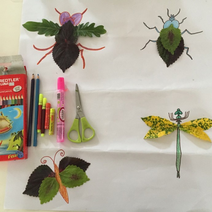 ​Насекомые из листьев: идеи для детского творчества из природных материалов