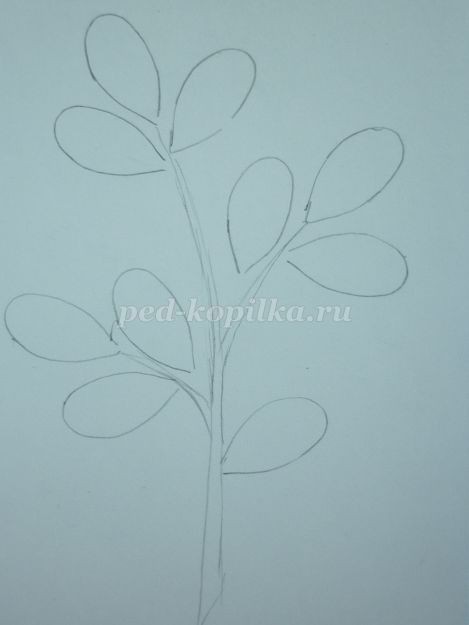 ​Открытка "Веточка вербы" в технике изонить: часть 2