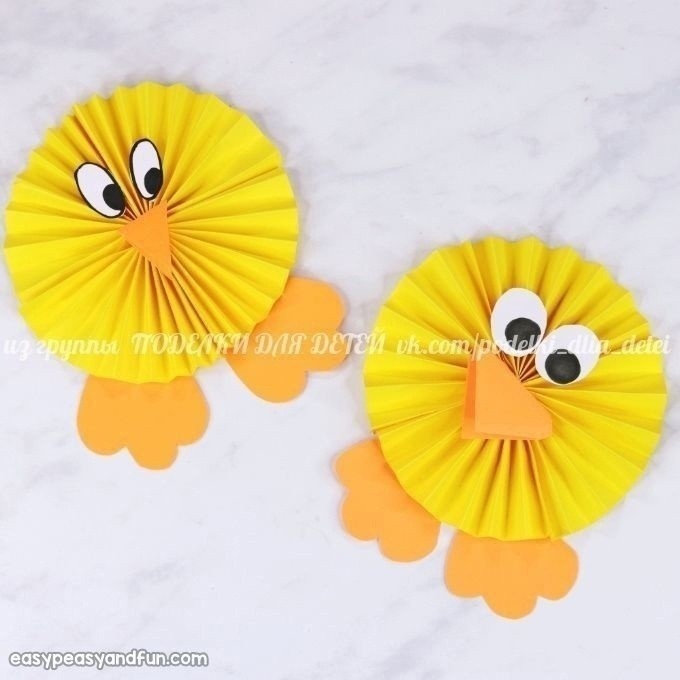 Птенчики из цветной бумаги