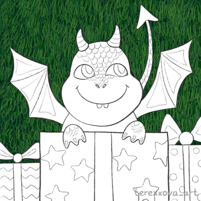 ​Рисуем дракошку