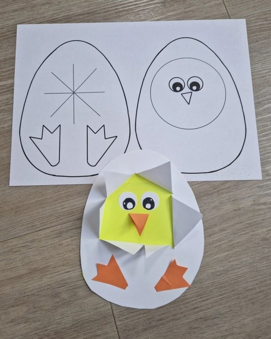 Аппликация "Цыпленок вылупился"