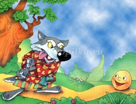 Аппликация из ткани по сказке "Колобок": часть 1