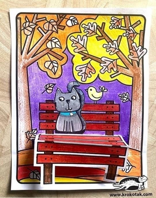 ​Кот на лавочке