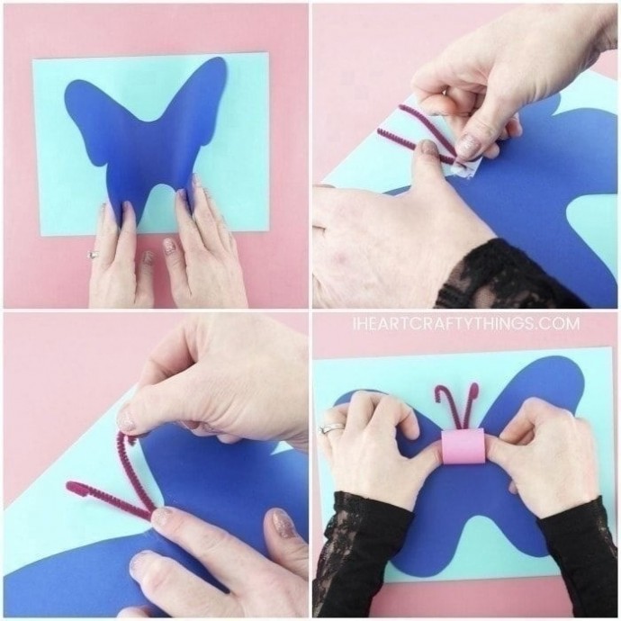 ​Бабочки из цветной бумаги