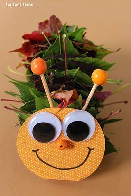 Гусенички из листьев: идеи