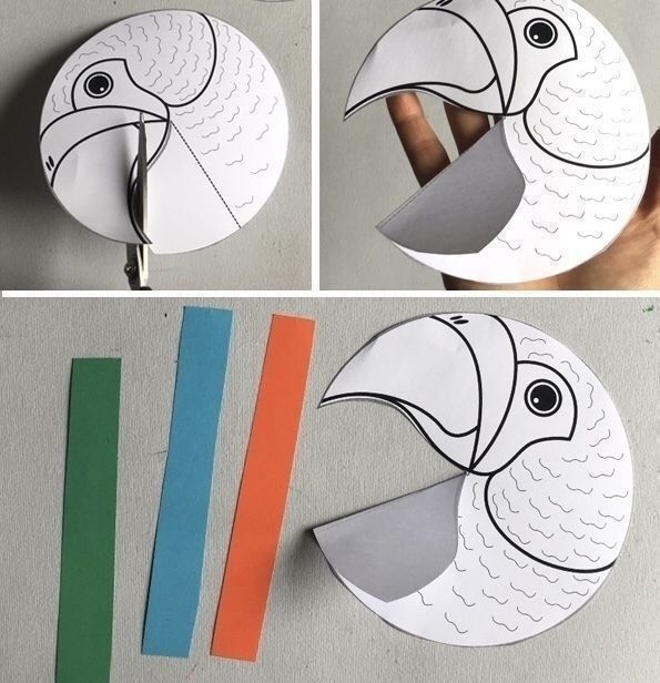 Яркие попугайчики на палочке