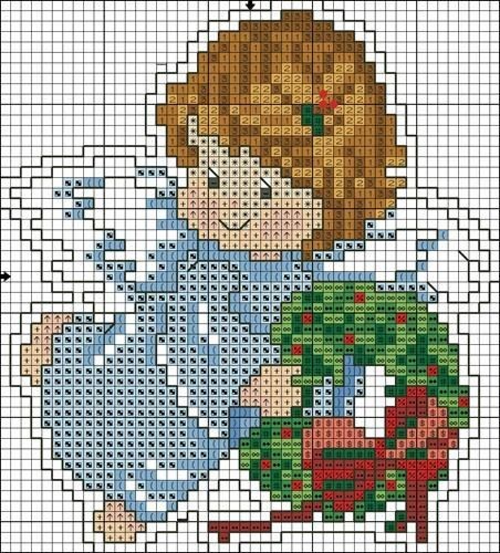 Милые схемы вышивки с ангелочками