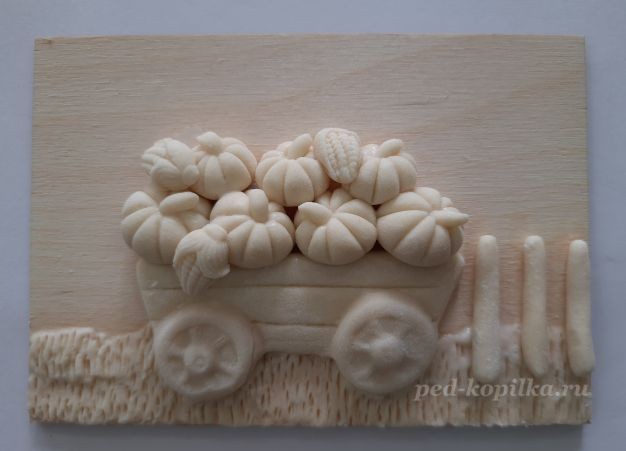 Осеннее панно с тыквами из солёного теста: часть 1 Осеннее панно с тыквами из солёного теста: часть 1