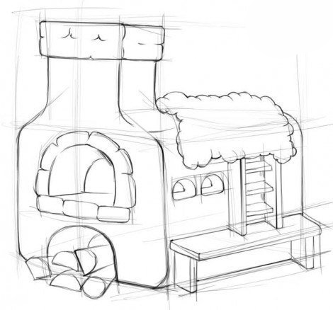 Рисуем печь Рисуем печь