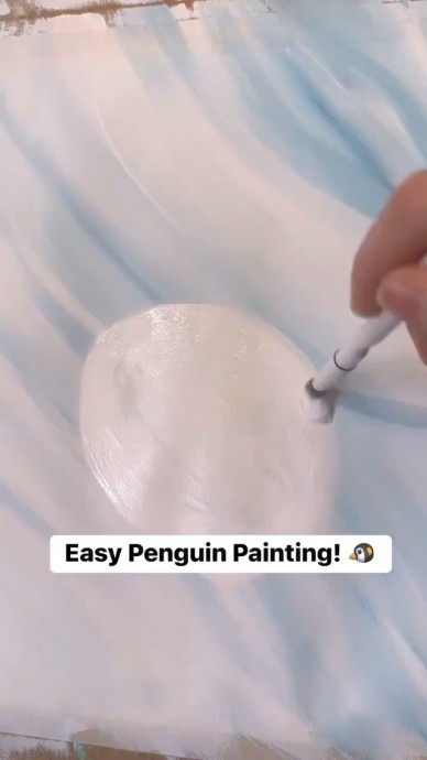 ​Рисуем пингвина на горке