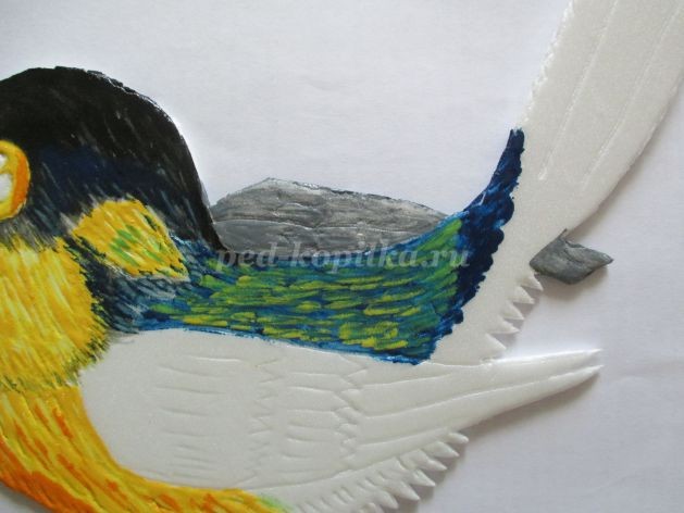 Синица из потолочной плитки детскими руками: мастер-класс, часть 2 Синица из потолочной плитки детскими руками: мастер-класс, часть 2