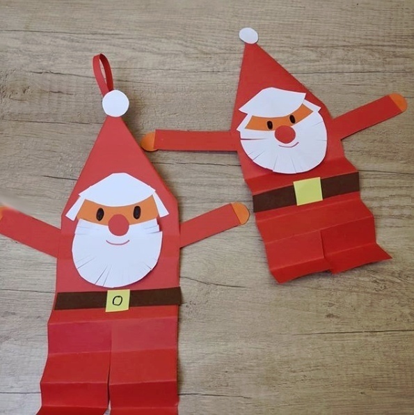 Веселый Дед Мороз из цветной бумаги Веселый Дед Мороз из цветной бумаги