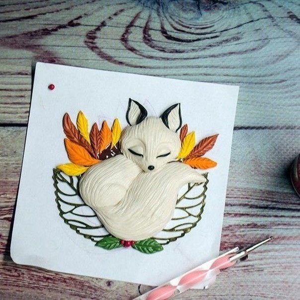 Лепим красивую лисичку