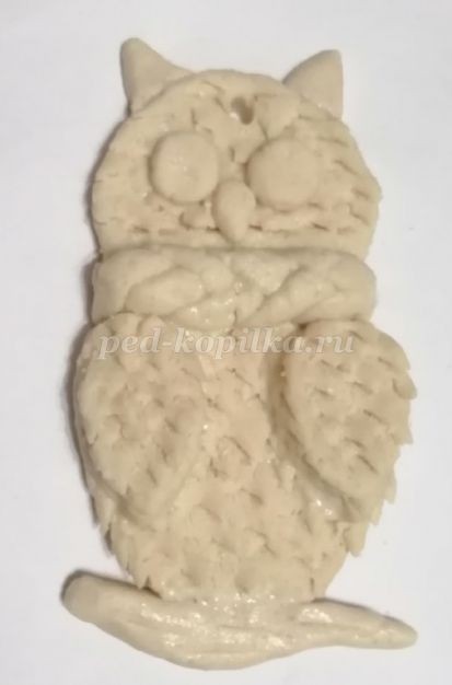 Сова из соленого теста детскими руками Сова из соленого теста детскими руками