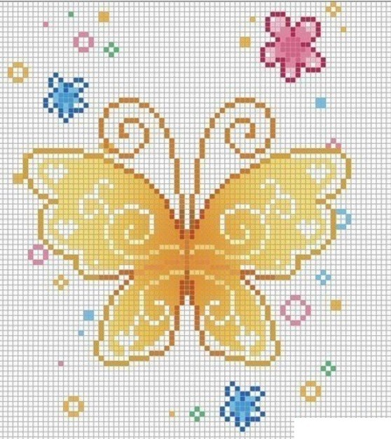 Схемы вышивки бабочек