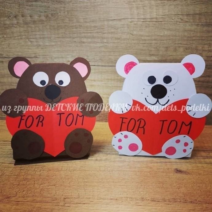 Мишутки с сердцами