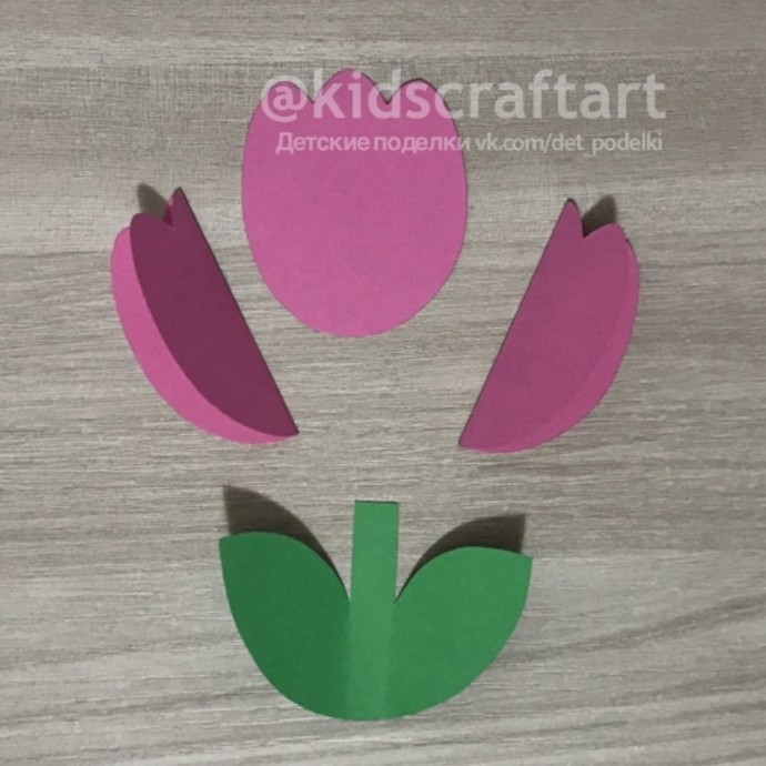 Детские поделки открытки к 8 Марта: открытка с тюльпанами