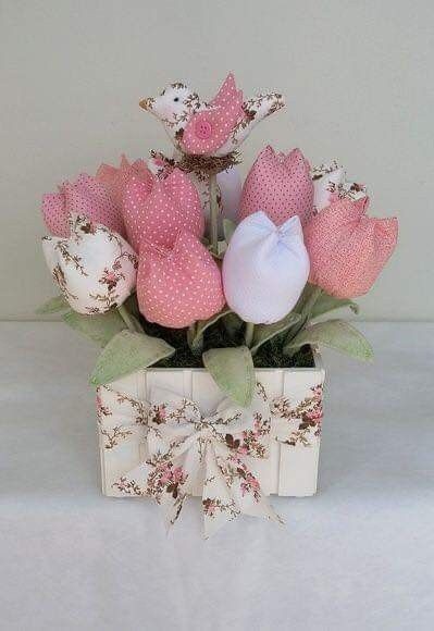Тюльпаны из ткани