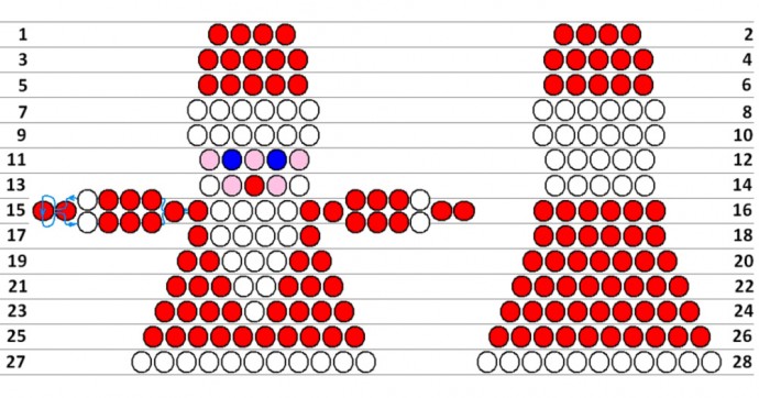 Ёлочка, снеговик и Дед Мороз из бисера Ёлочка, снеговик и Дед Мороз из бисера