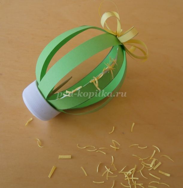 ​Кактус из бумажных полосок: часть 3