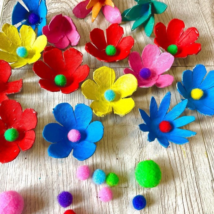 Весеннее панно из яичных лотков Весеннее панно из яичных лотков