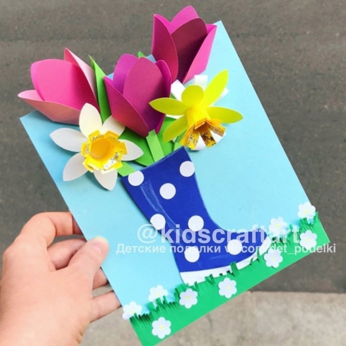 Детские весенние поделки-аппликации "Весенний сапожок" Детские весенние поделки-аппликации "Весенний сапожок"