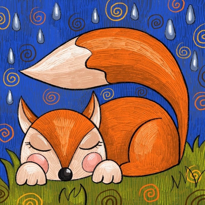 ​Рисуем лисоньку-лису