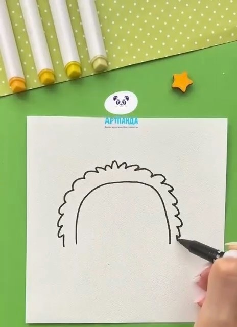 Рисуем ёжика в зимней шапке Рисуем ёжика в зимней шапке